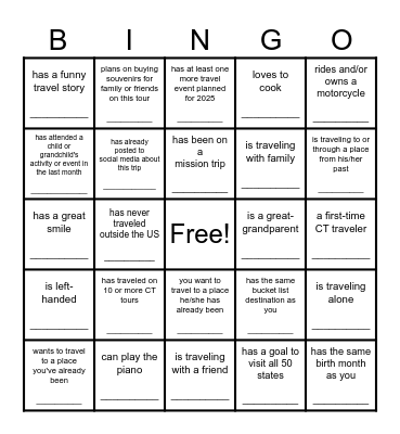 Ice Breaker Bingo Card