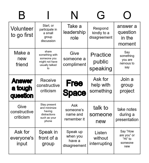 PASS Bingo! Bingo Card