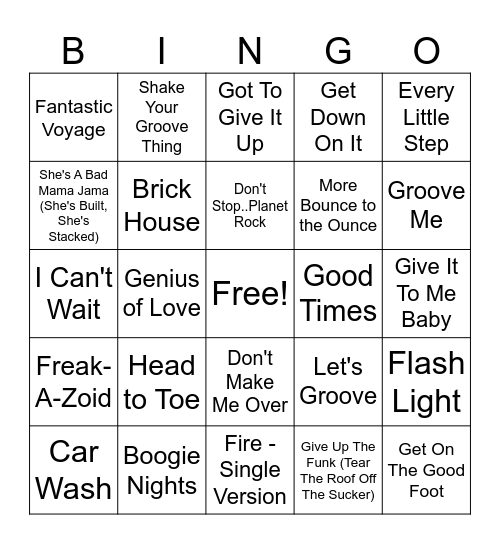 1MB Funky Classics Round 1 Bingo Card