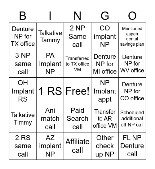 Bingo Card