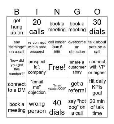 Power Hour Bingo Card