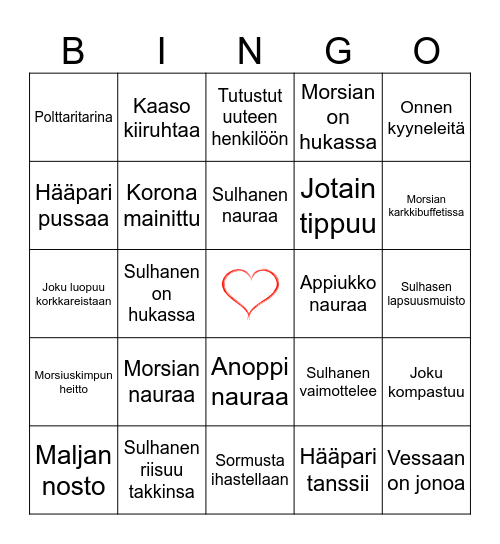 Hääbingo Card
