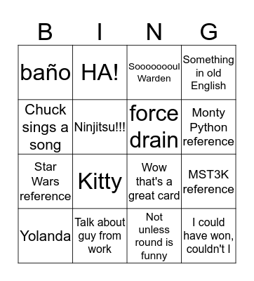 Chuckles Bingo Card