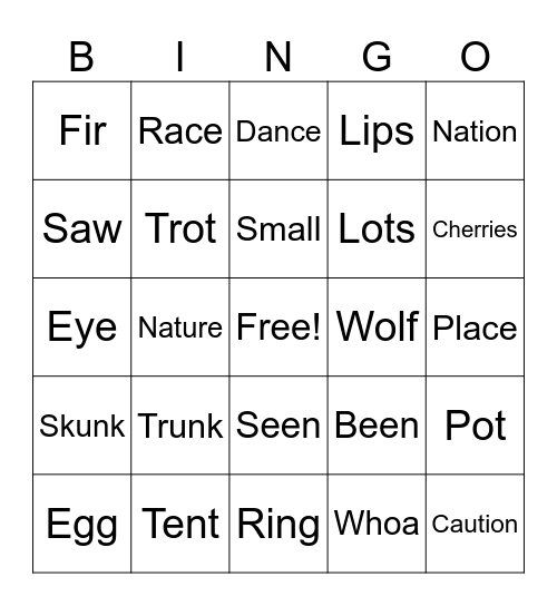 July 27 Bingo Card