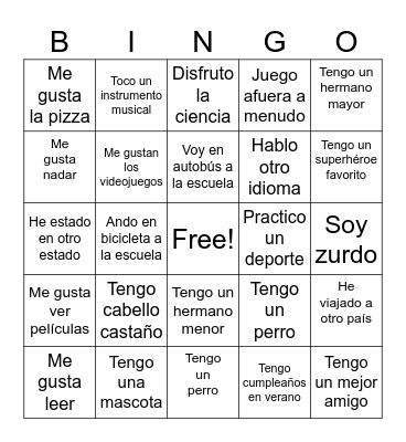 Get To Know You Bingo Card