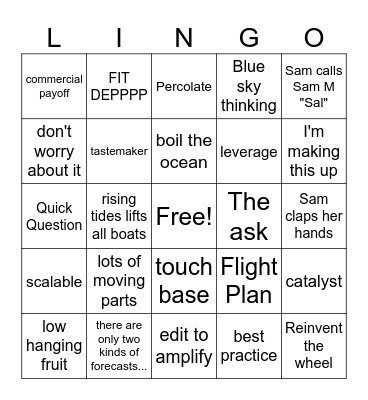 LS Lingo Bingo Card