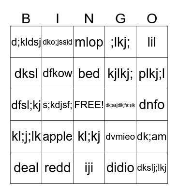 Alphabet bingo Card