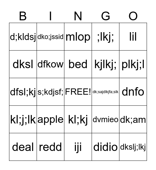 Alphabet bingo Card