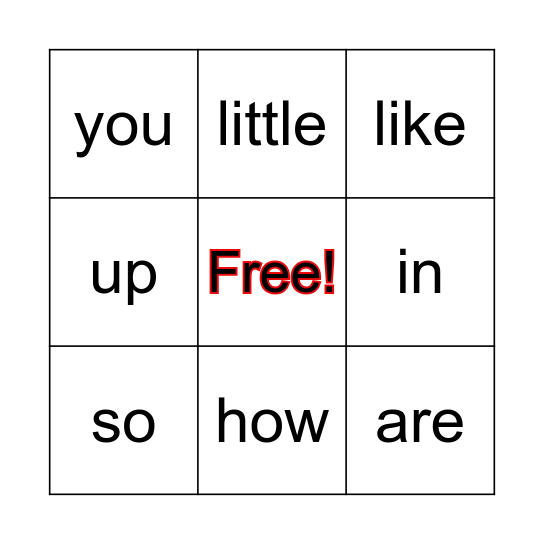 Twinkle Twinkle Bingo Card