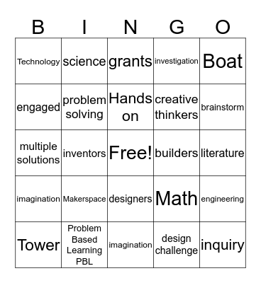 STEAM Bingo- Science, Technology, Engineering, Art, Math Bingo Card