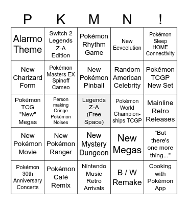 Pokémon Presents 2025.07.21 Bingo Card