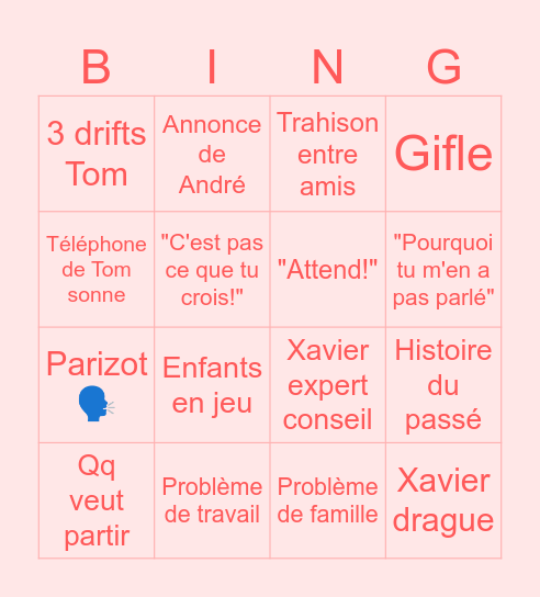 CAMPING PARADIS 🗣️ Bingo Card