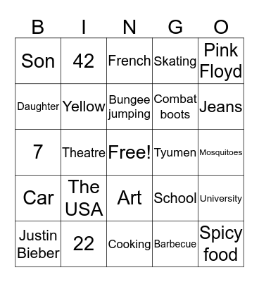 TEACHER BINGO Card