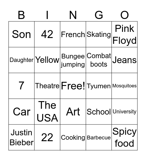 TEACHER BINGO Card