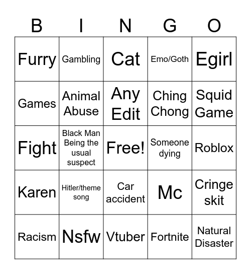 Insta Reel Bingo Card