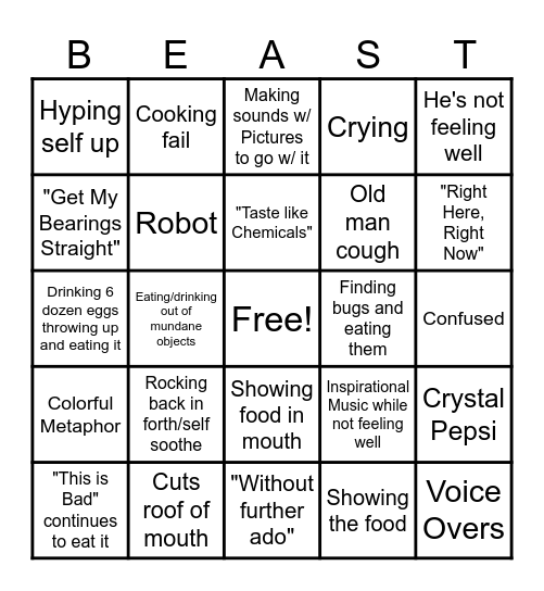 LA BEAST BINGO Card