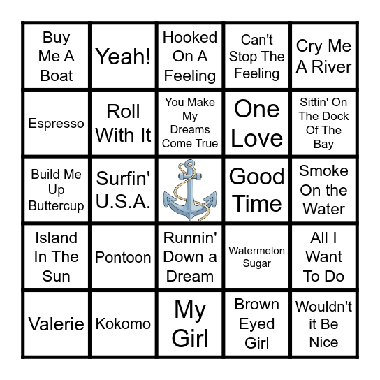 Music Bingo Card