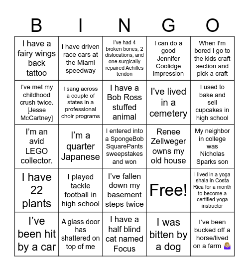 How well do you know us? Bingo Card