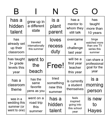 Find Someone Who ... Bingo Card