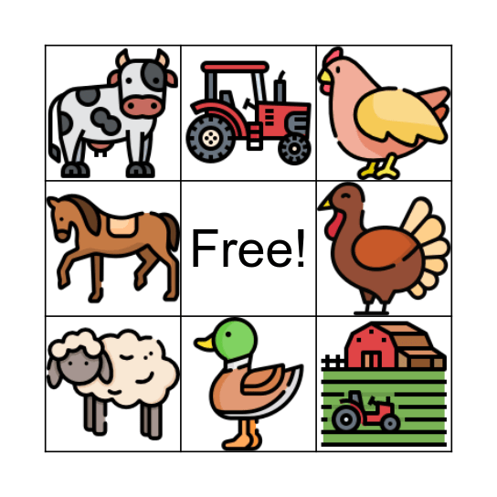 On the farm Bingo Card