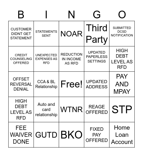 CLC Bingo Card