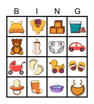Baby Shower Ariel Bingo Card