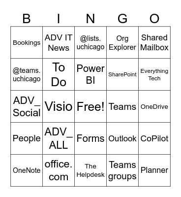 M365 Bingo Card