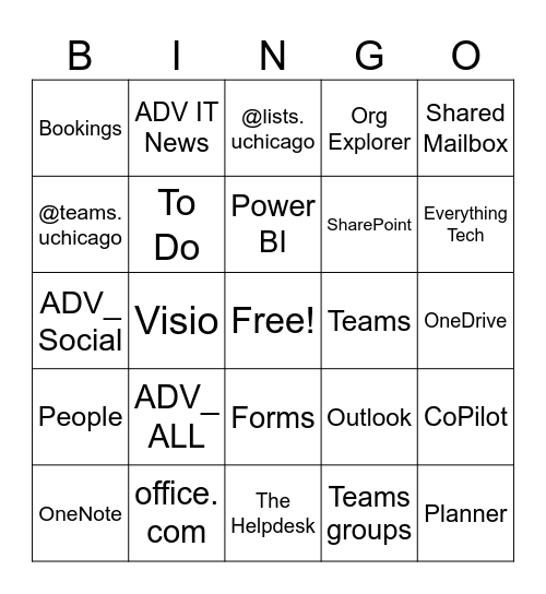 M365 Bingo Card