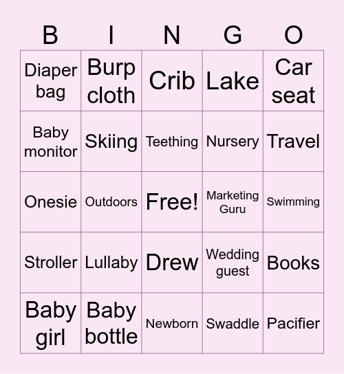 Mary Bingo Card