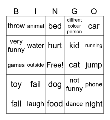 try not to laugh Bingo Card
