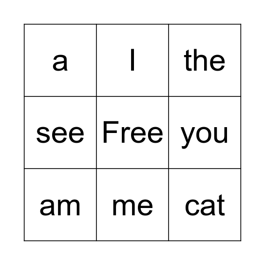 SIPPS Plus Bingo Card