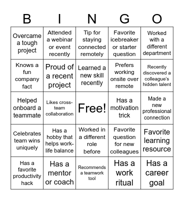 Mix & Mingle - Let's BINGO! Bingo Card