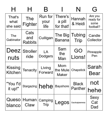 Horseshoe Hoopla Bingo Card