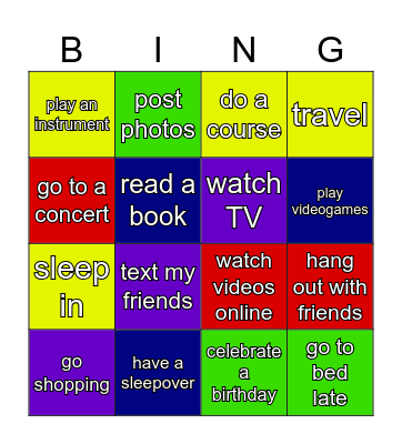 WINTER HOLIDAYS Bingo Card