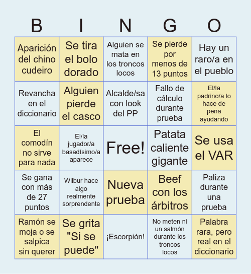 El Brand Prix del Verano 2025 Bingo Card