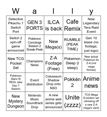 We Do Pokémon Presents (again) Bingo Card