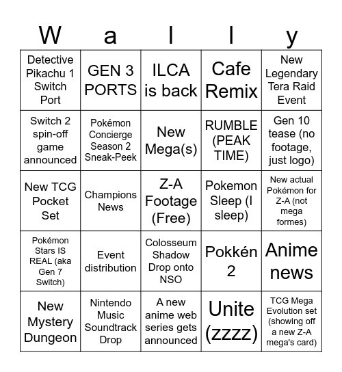 We Do Pokémon Presents (again) Bingo Card