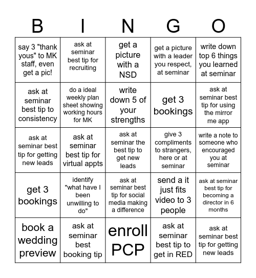 RED RED RED RED RED RED  seminar 2025 Bingo Card