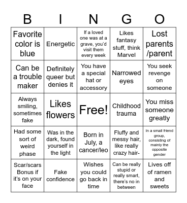 Ash Rei Mikoda Bingo Card