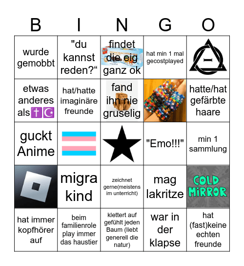 Das komische Nachbarskind Bingo Card