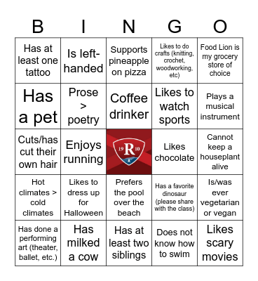 Retreat Bingo! Bingo Card
