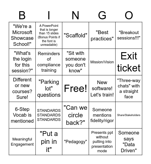 GOAL Forum 2025 Bingo Card