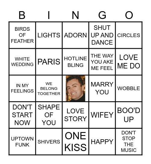 BRIDAL MUSIC BINGO Card