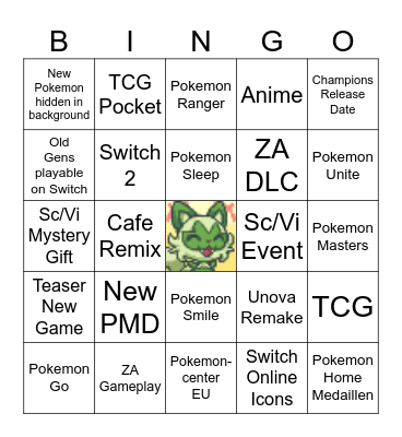 Pokemon Presents 23.07 Bingo Card