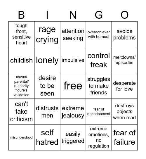 Asuka Kinnie Bingo Card
