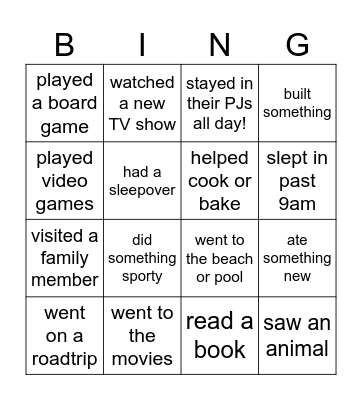 Holiday Bingo! Bingo Card