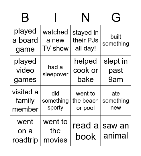 Holiday Bingo! Bingo Card