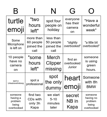 Kapa Bingo Card
