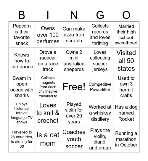 IPhO In-Person Bingo Card