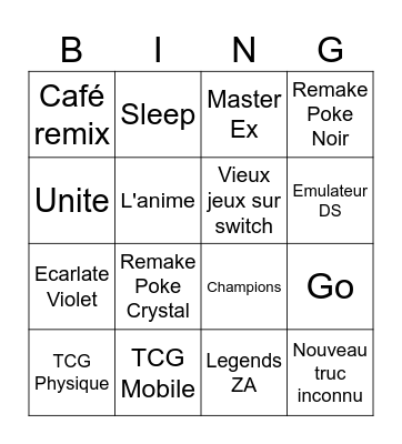 Pokemon Direct Bingo Card